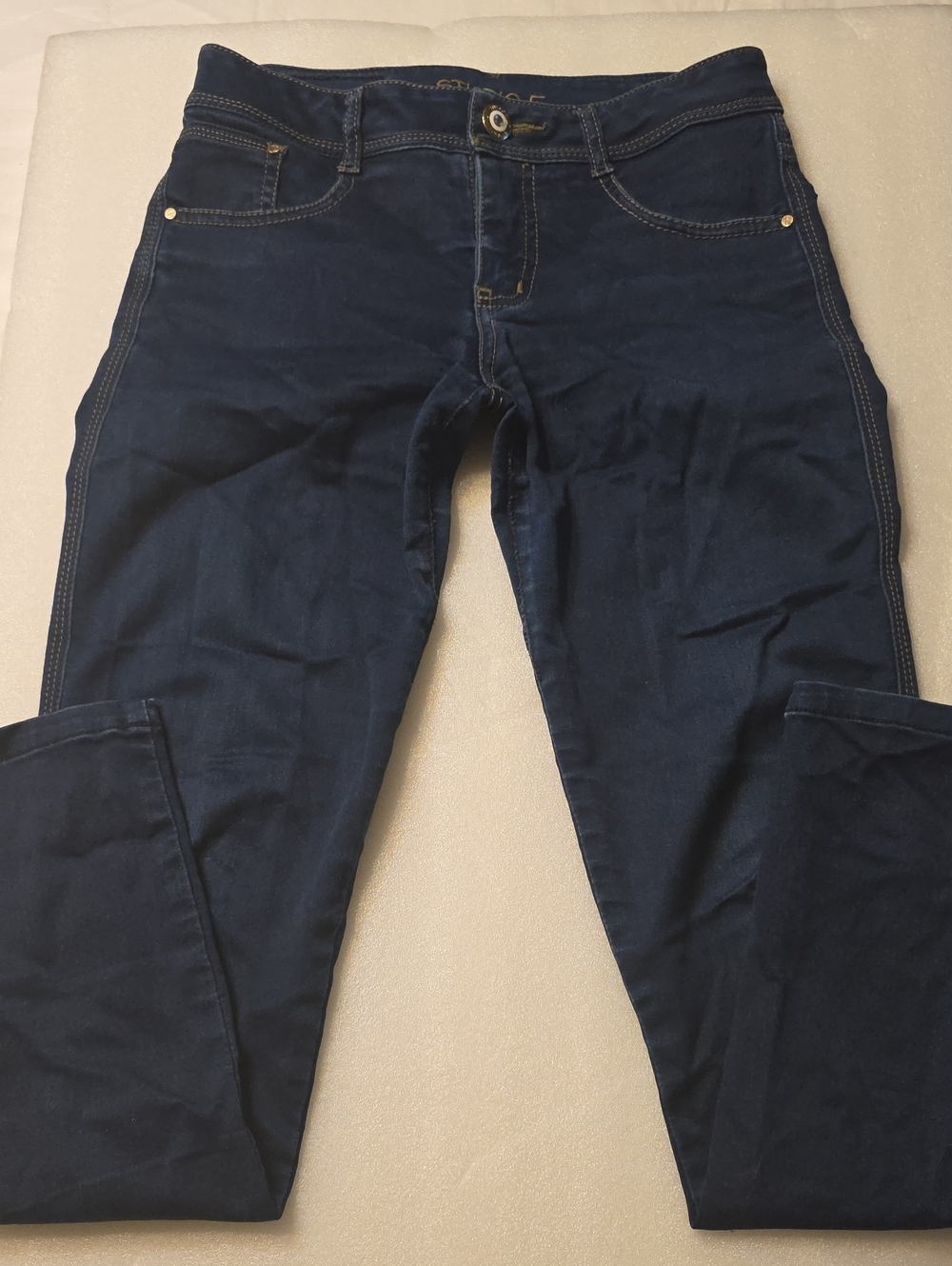 High-Rise Navy Skinny Jeans for Women - Stretch Denim